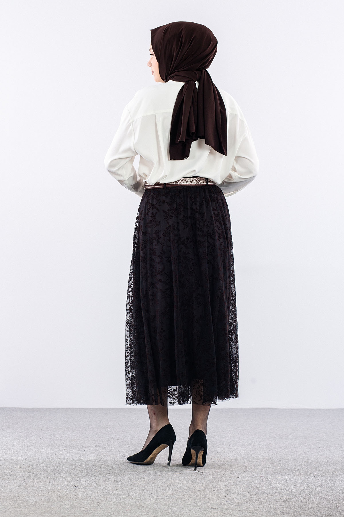 3721 Etek 38-46 Tul - Kahve - 4