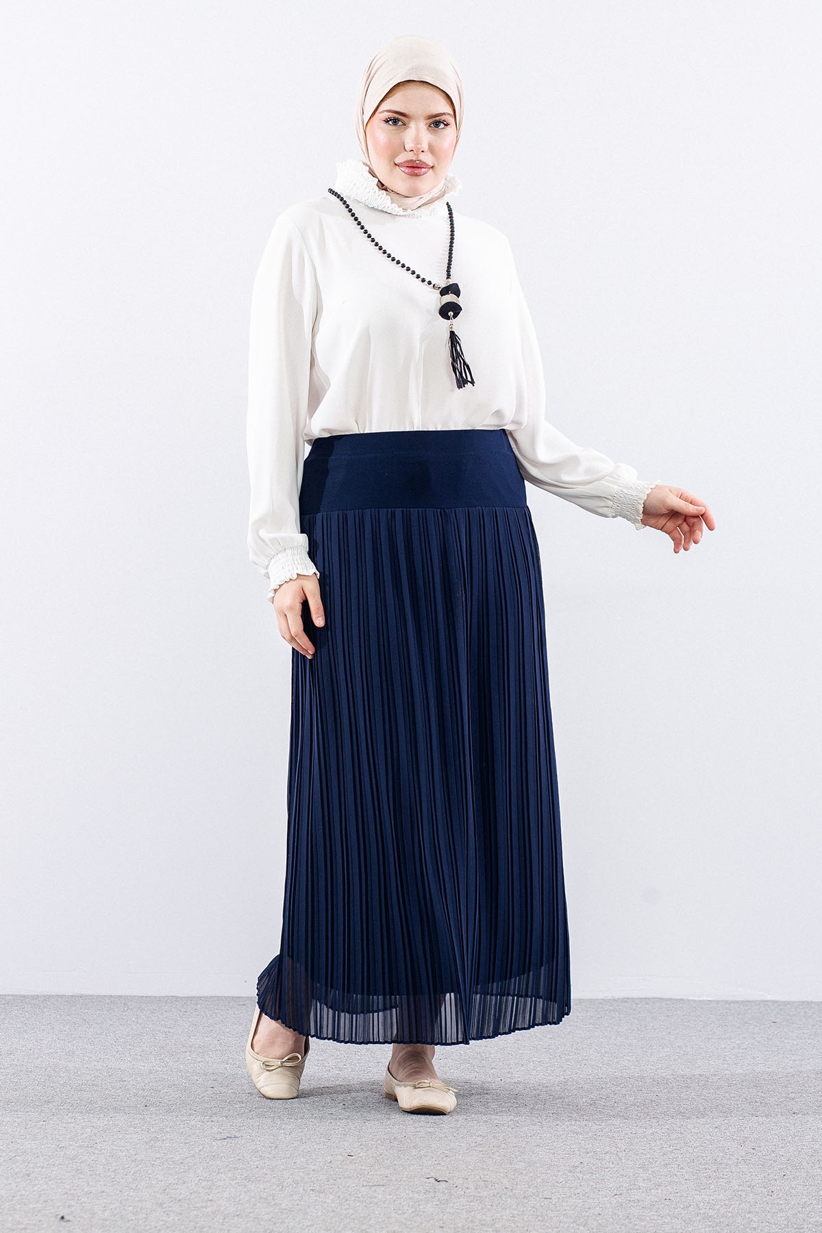 415 Pli̇seli̇ Etek 1-6 - Lacivert - 1