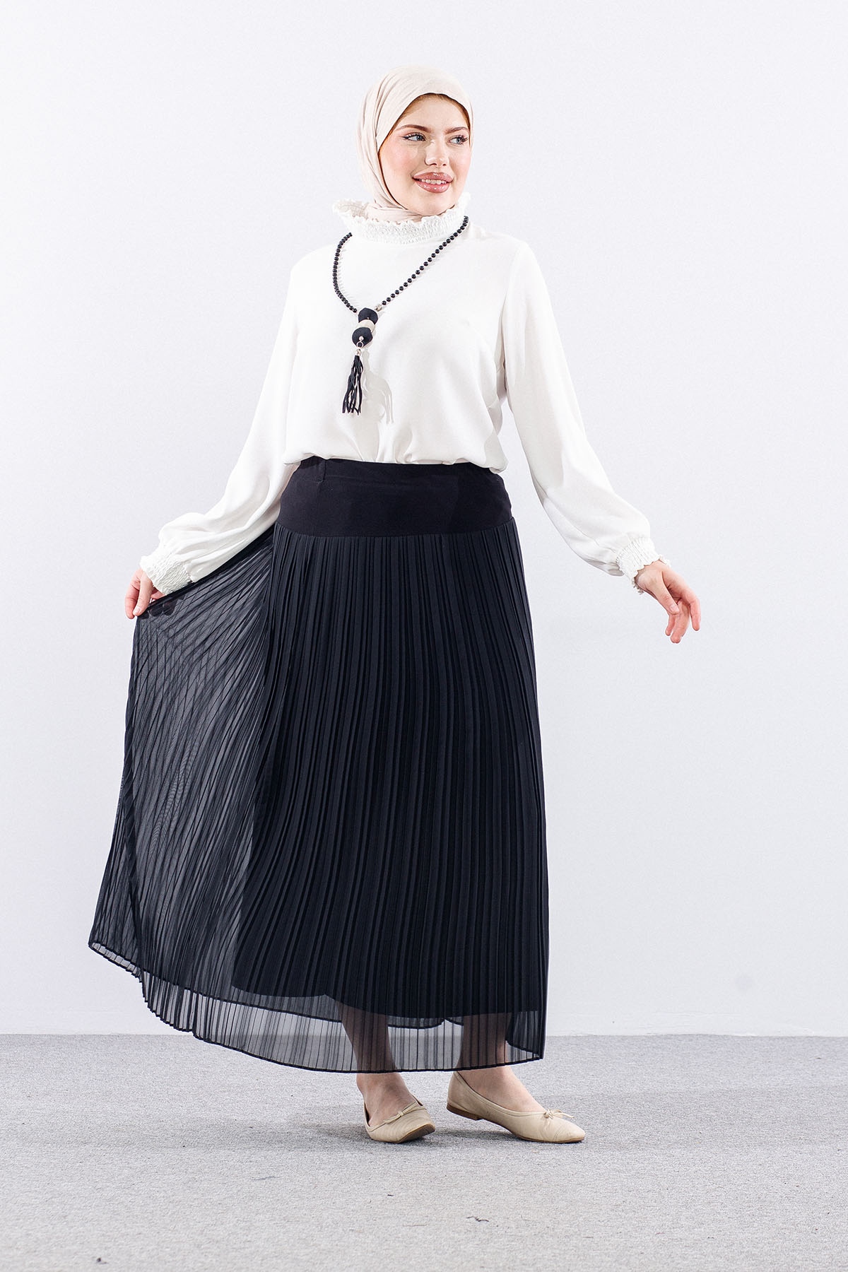 415 Pli̇seli̇ Etek 1-6 - Siyah - - 2