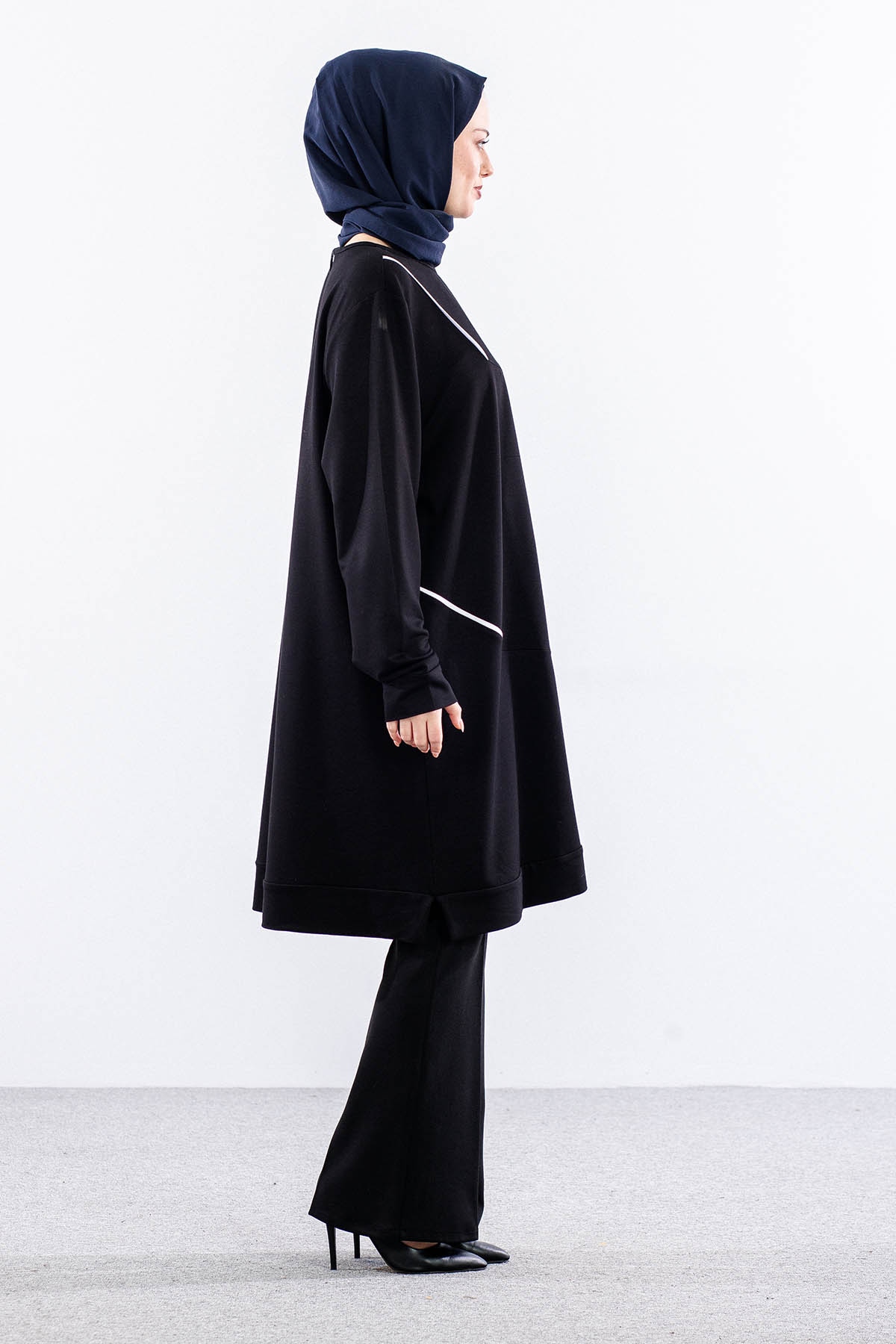 5022 Tunik 44-52 Spor Bıye - Siyah - 3