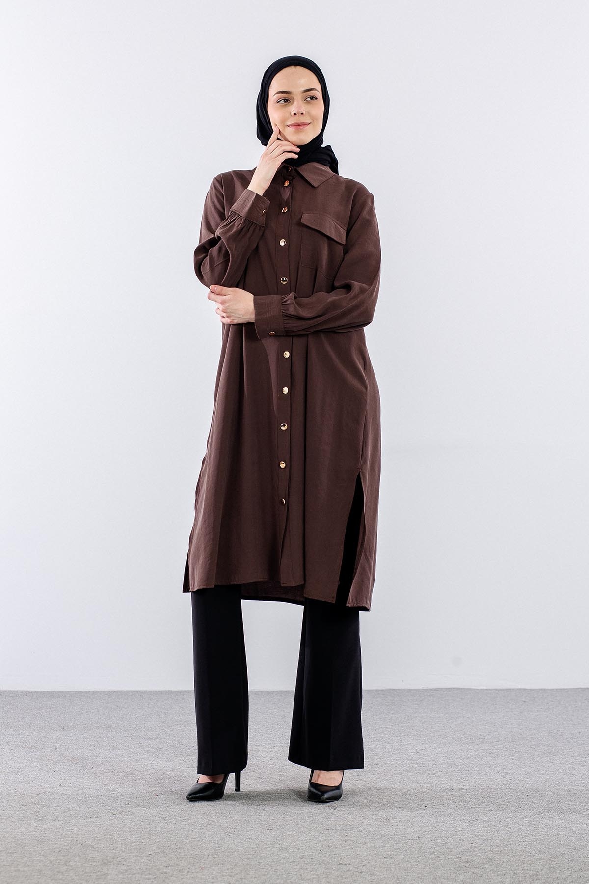 5042 Tunik 44-52 - Kahve - 3