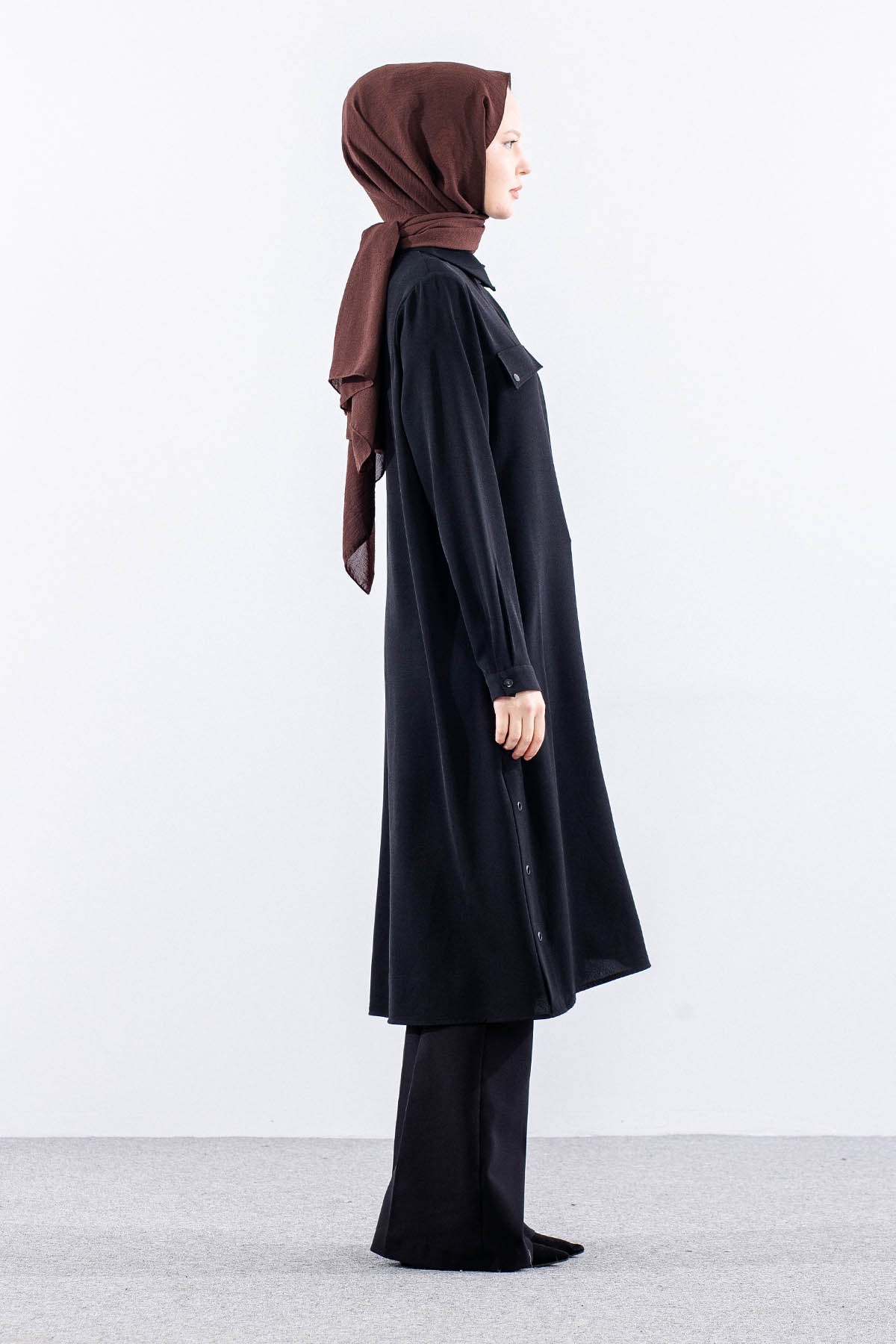 5097 Tunik 46-52 Cep Detay - Siyah - 4