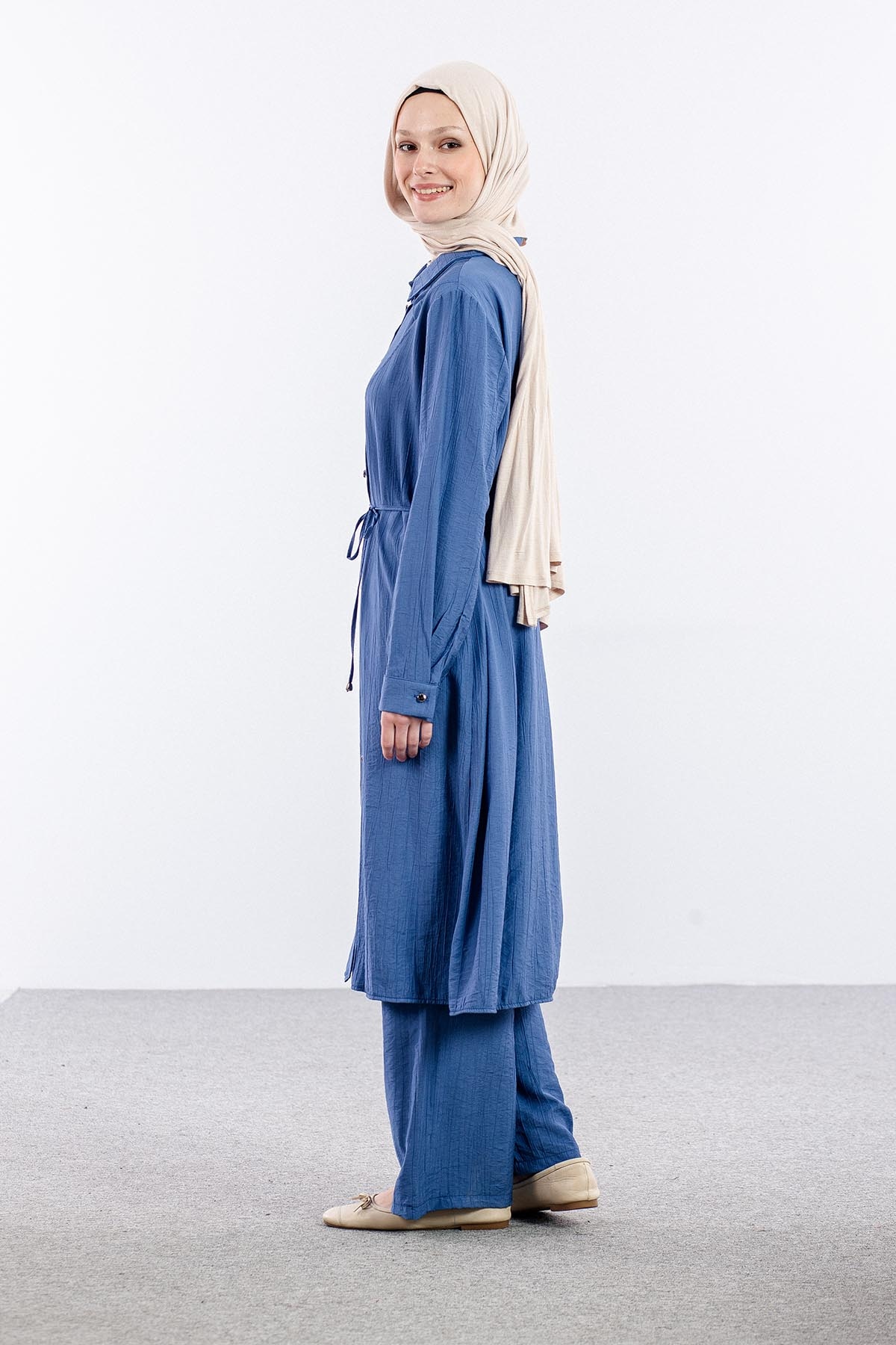 539-115 Takim 40-42-44-46 Cilek Kumas - Indigo - 4