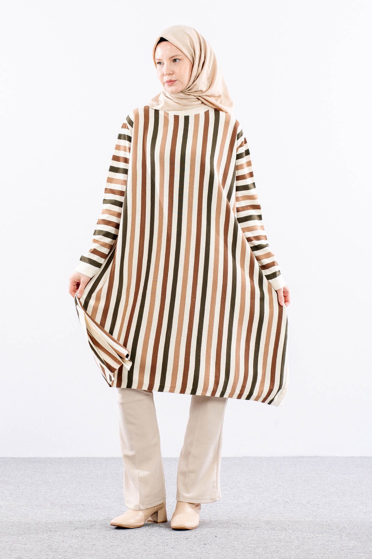 5675 Triko Panço Tek - Krem - 1