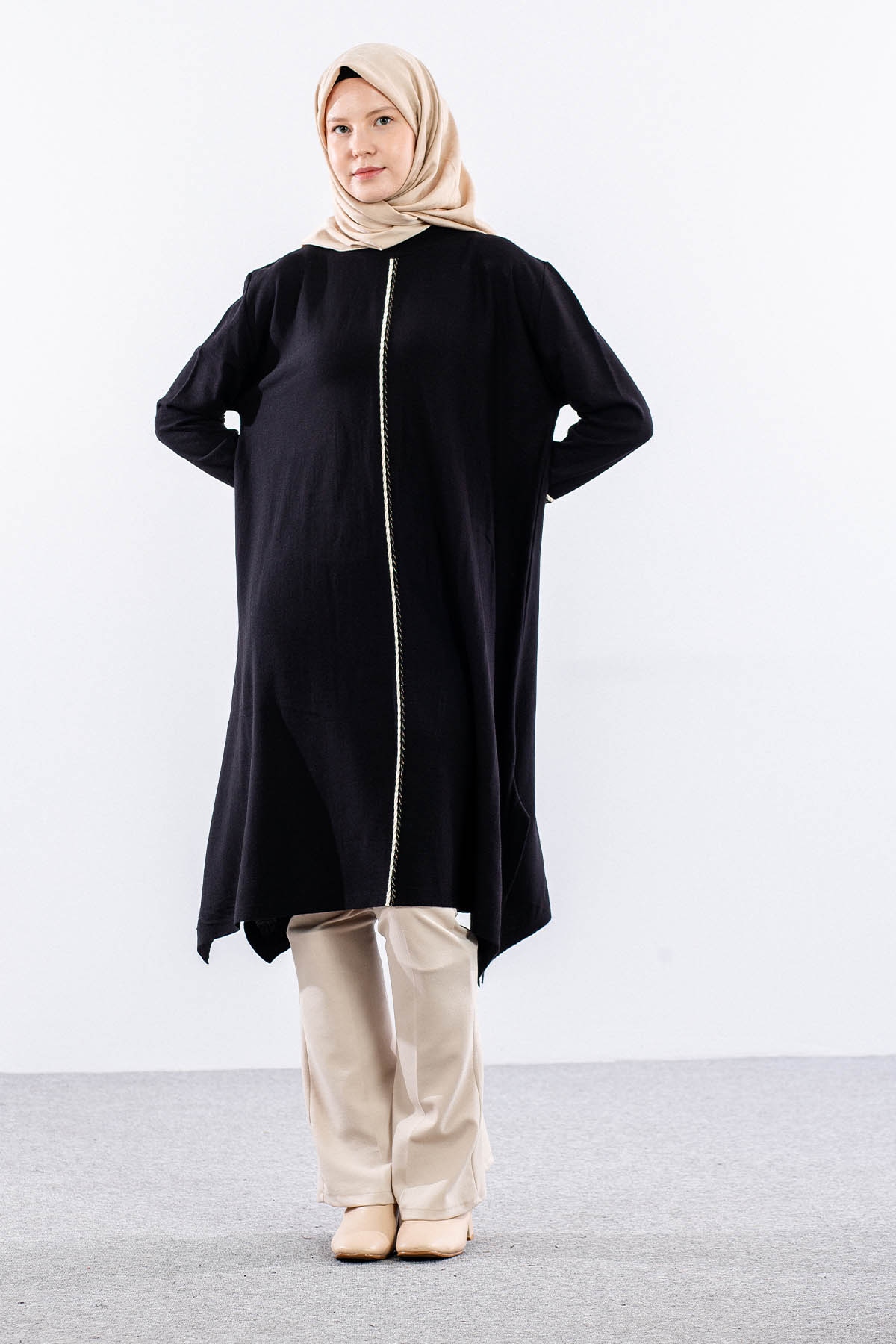 5865 Triko Panço Tek - Siyah - 3