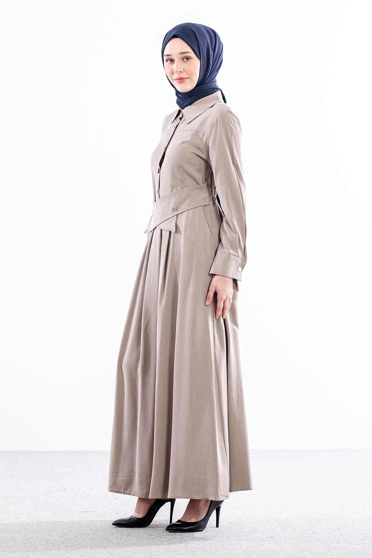 5975 Elbi̇se 38-44 Beli̇ Kuşak - Bej - 3