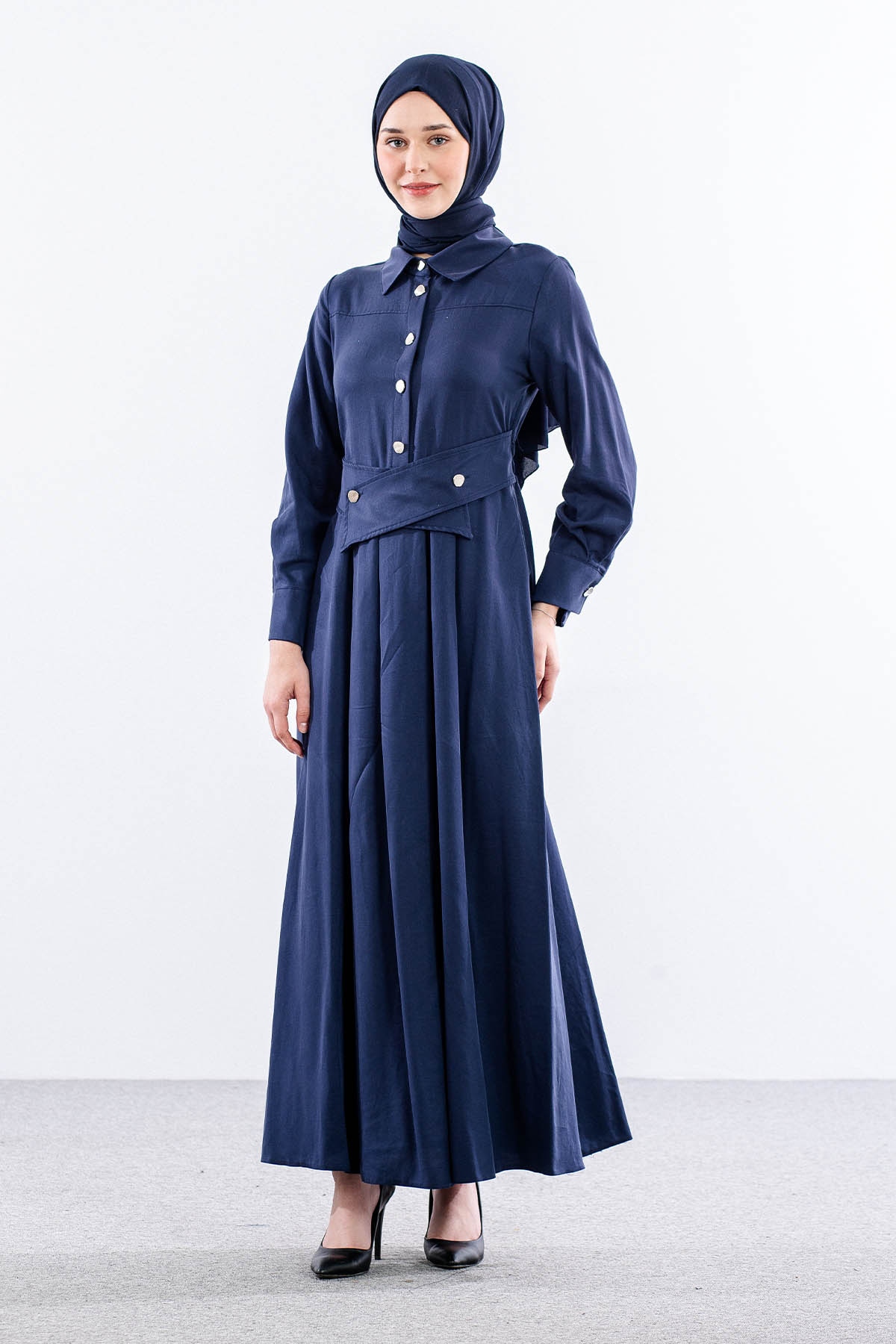 5975 Elbi̇se 38-44 Beli̇ Kuşak - Lacivert - 1