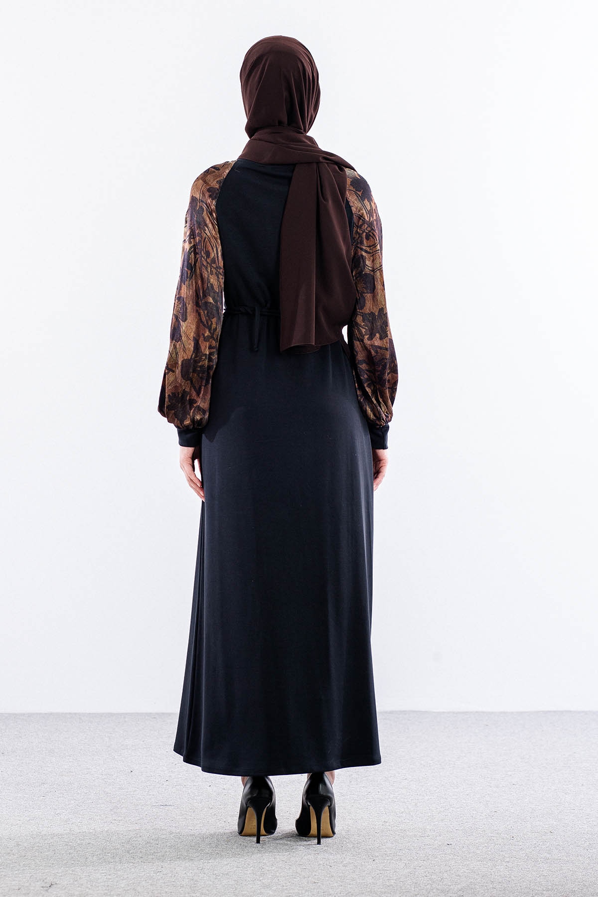 5986 Elbi̇se 38-38-40-40-42 Kolu Desenli - Siyah - 5