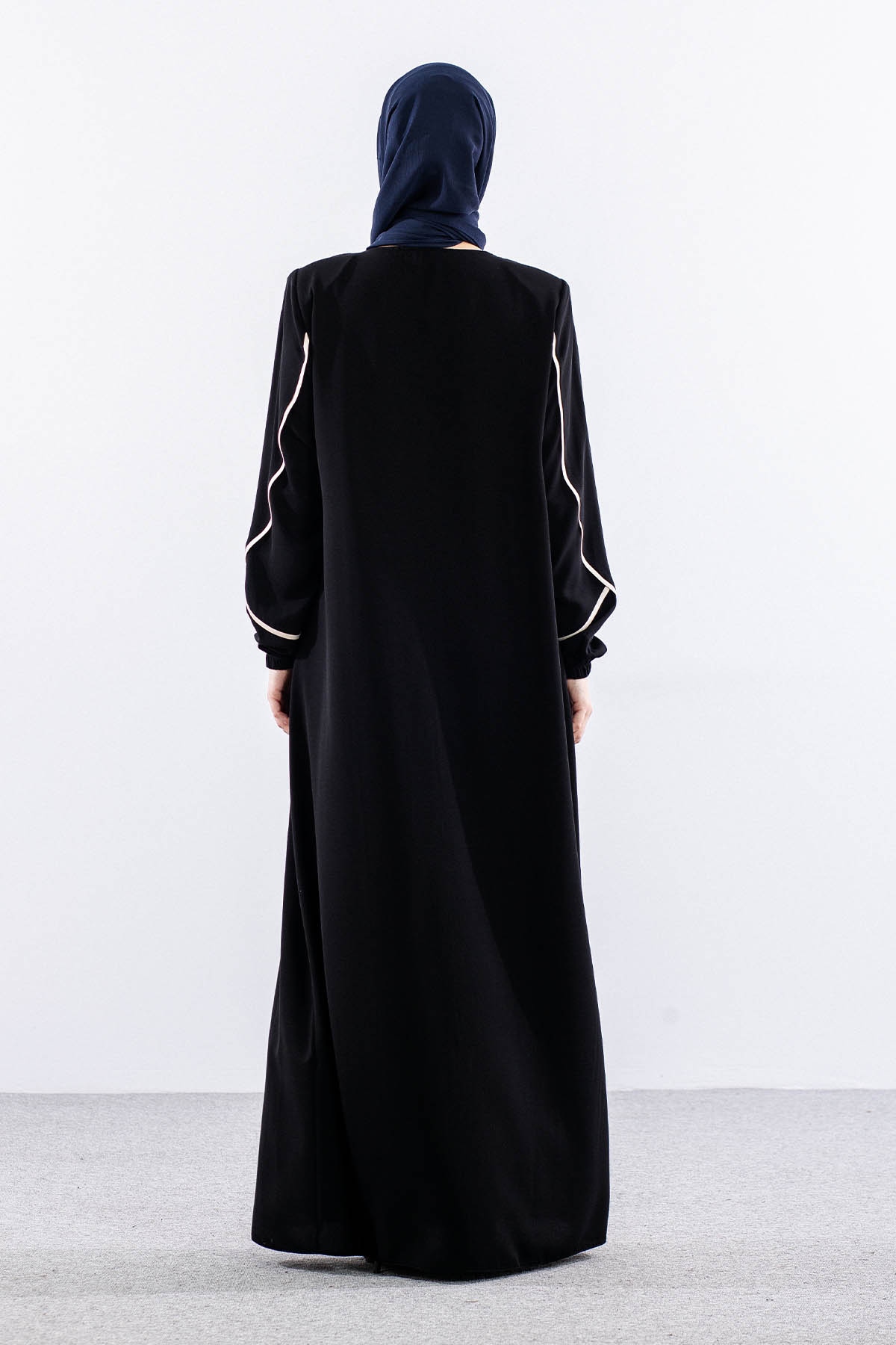 6011 Ferace 44-54 Biye Detay - Siyah_krem - 5