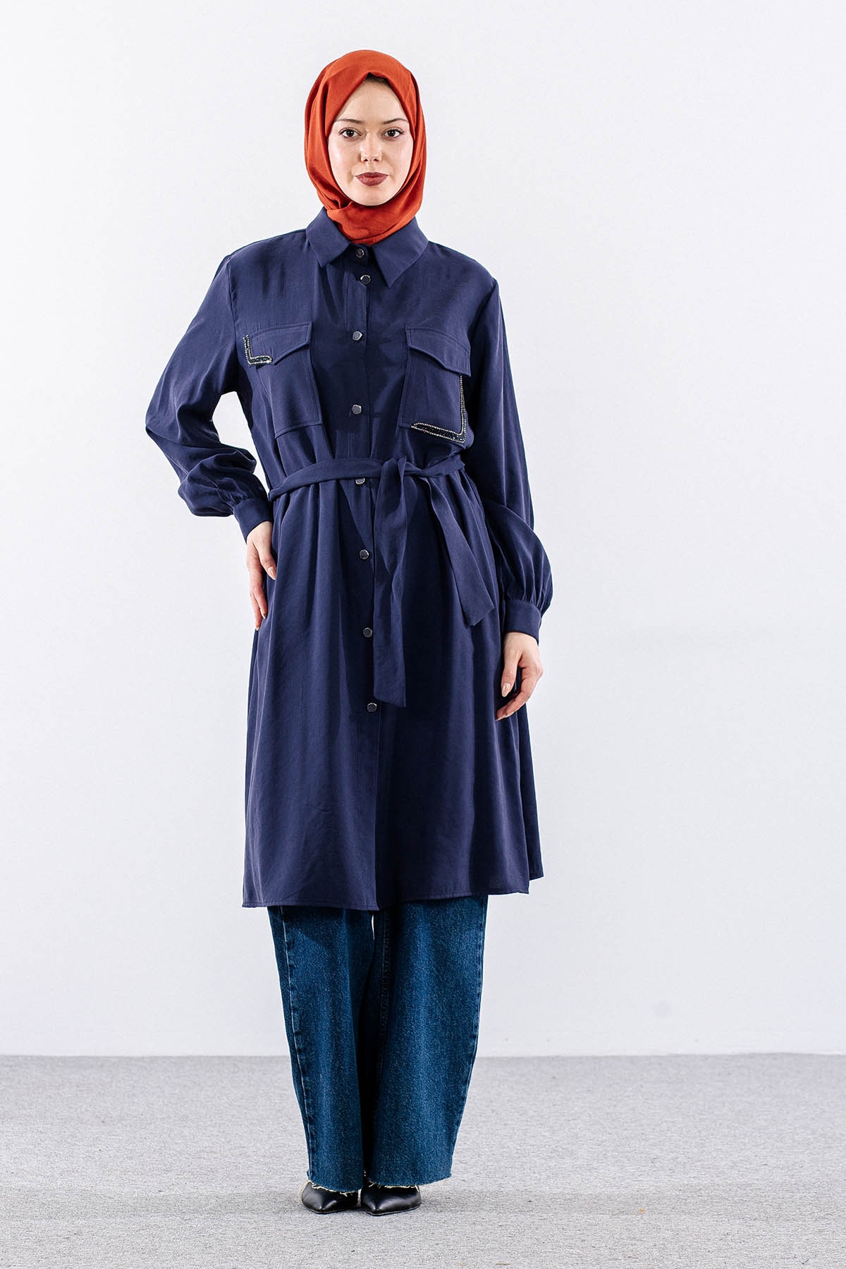 7033 Tunik 46-52 - Lacivert - 1