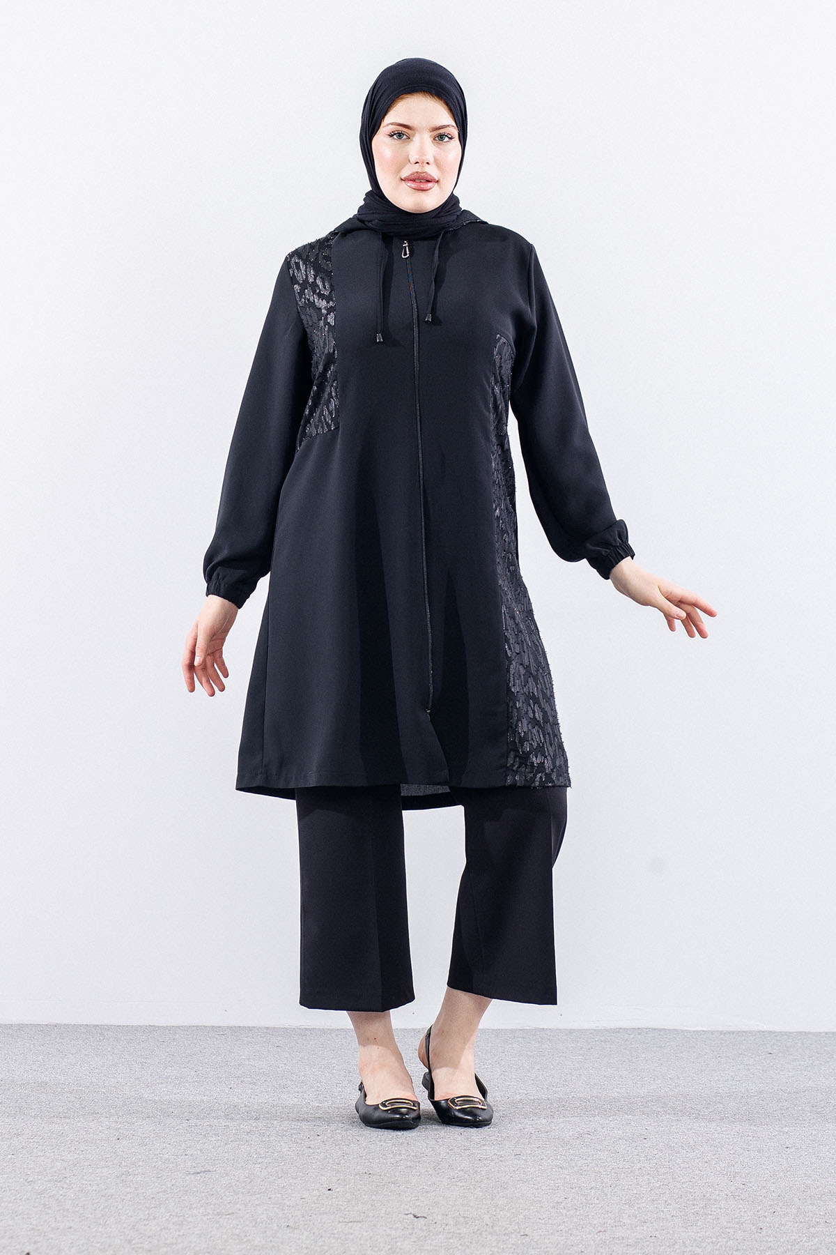 7056 Lt Kap 46-52 şik - Siyah - 2