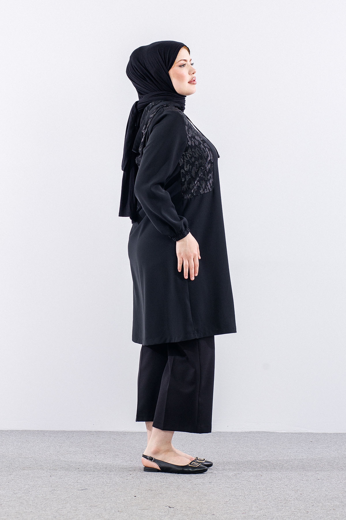 7056 Lt Kap 46-52 şik - Siyah - 3