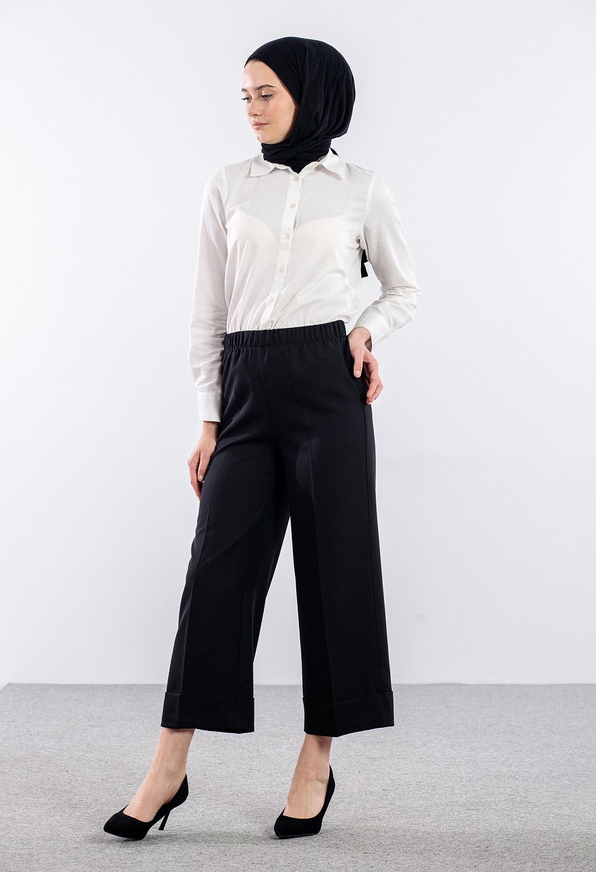 7107 Pantolon 38-50 Double Paca - Siyah - 2