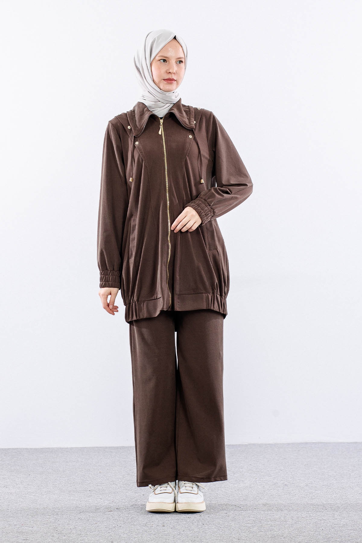 7713 Takim 38-46 Fermuar - Kahve - 1