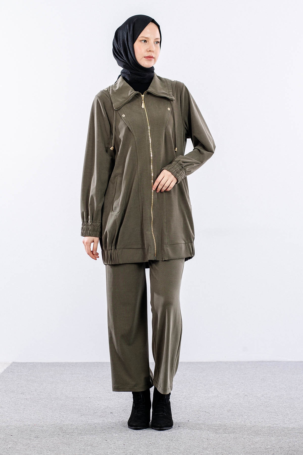 7713 Takim 38-46 Fermuar - Yesil - 2