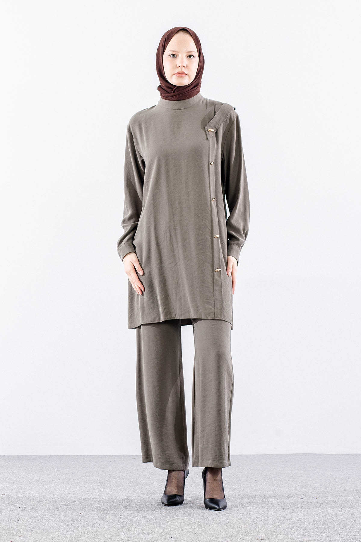 7722 Takim 40-48 Dugmeli - Haki - 1