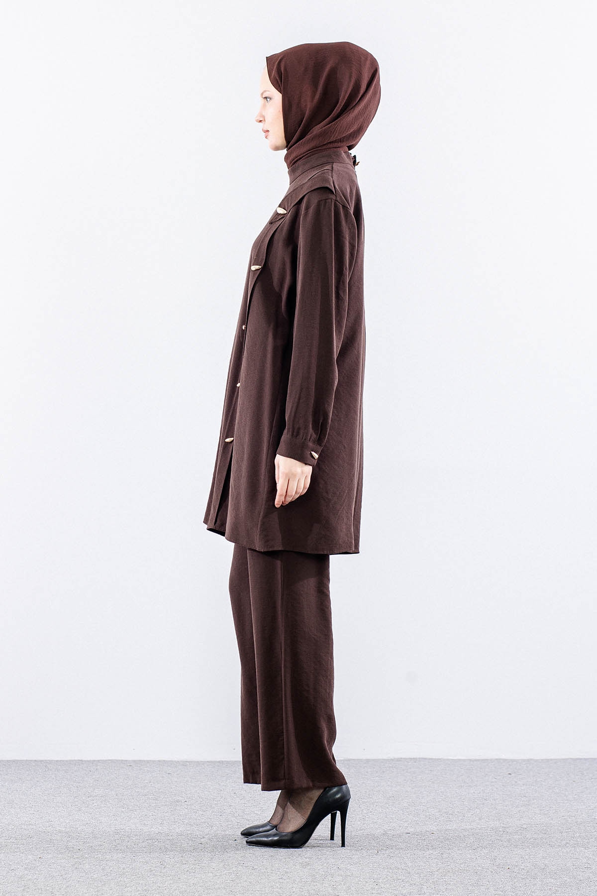 7722 Takim 40-48 Dugmeli - Kahve - 4