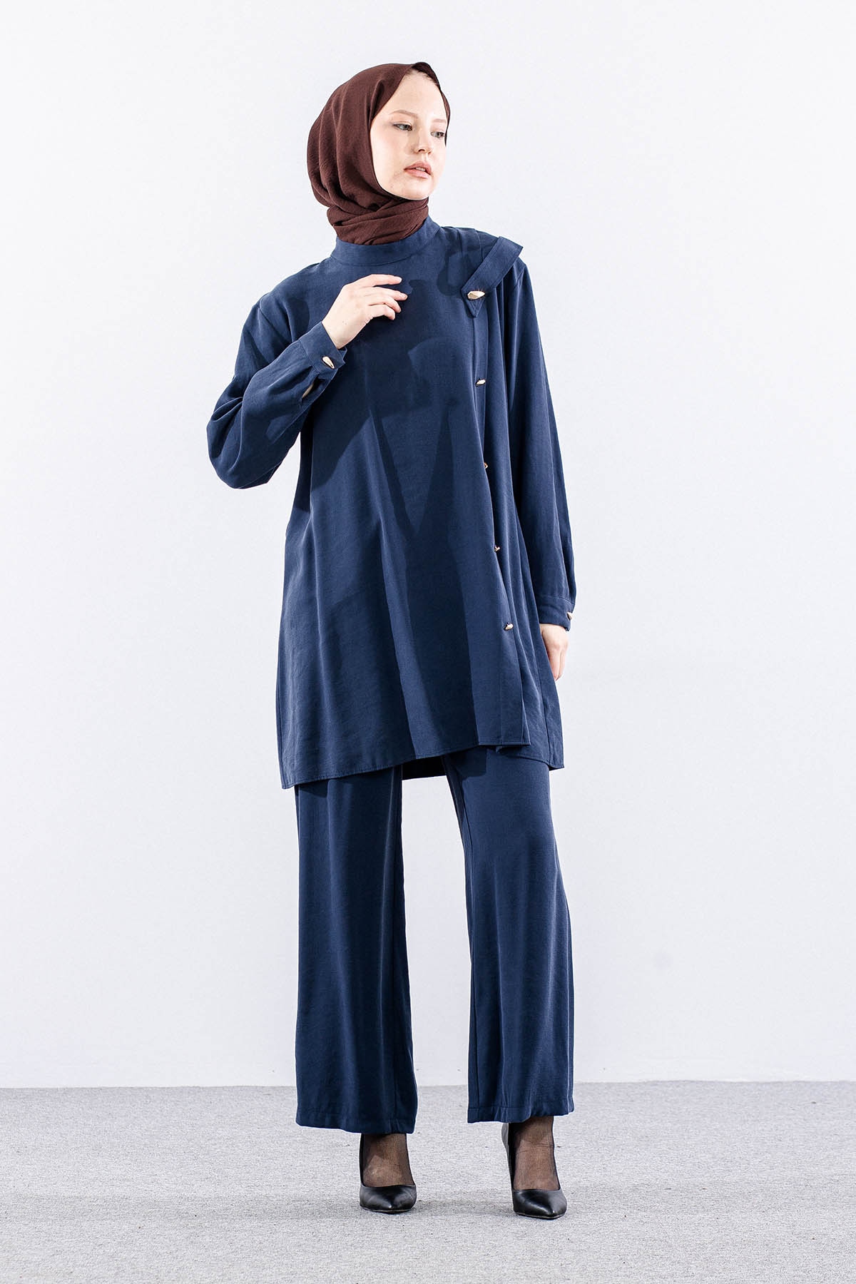 7722 Takim 40-48 Dugmeli - Lacivert - 1