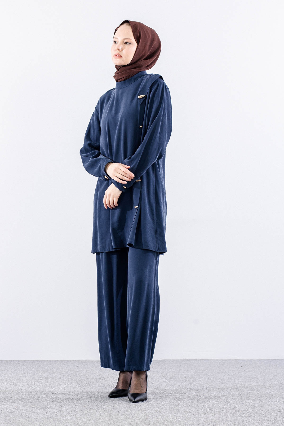 7722 Takim 40-48 Dugmeli - Lacivert - 3