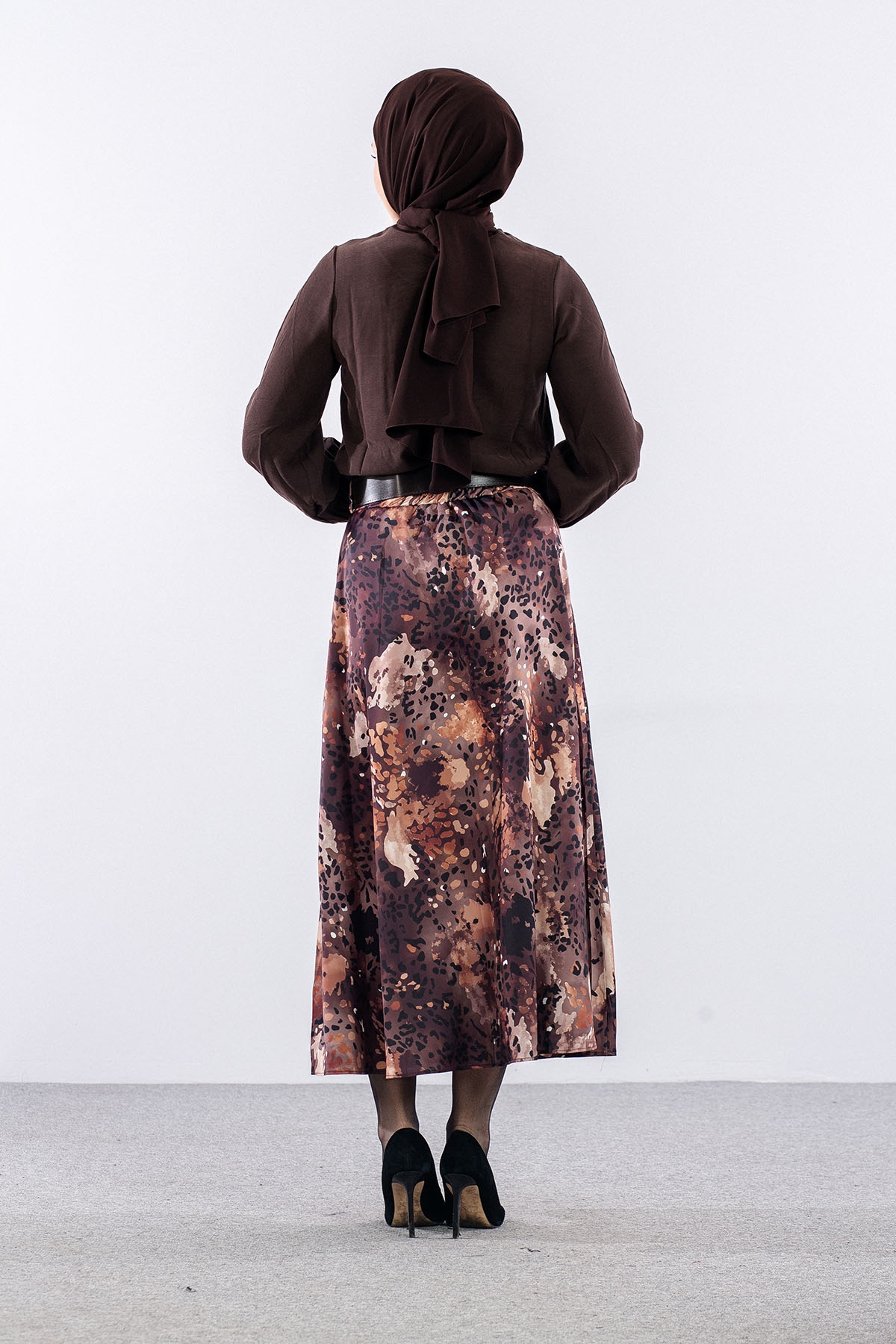 7724 E.takim 38-44 Saten Desen - Kahve - 5