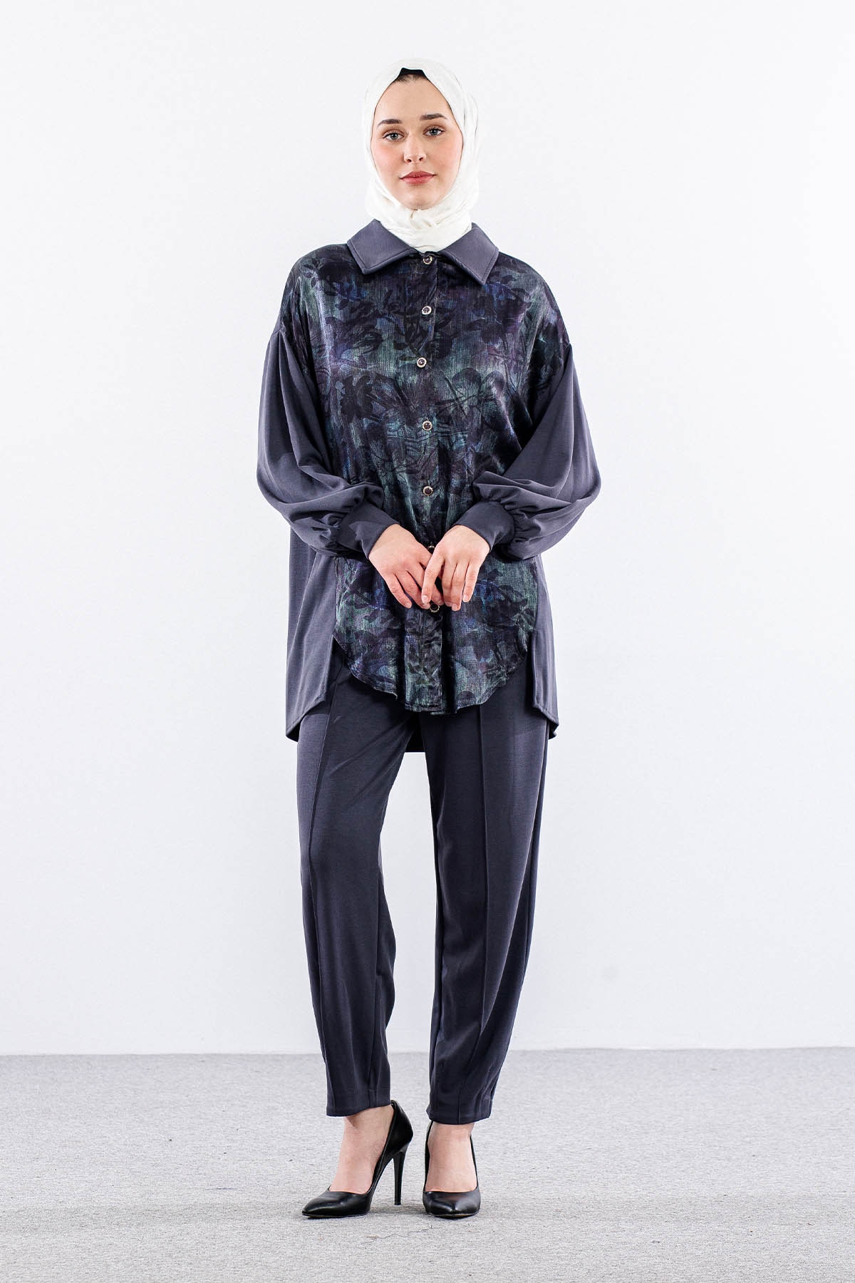 7727 Takim 38-40-42 Desen - Antrasit - 1