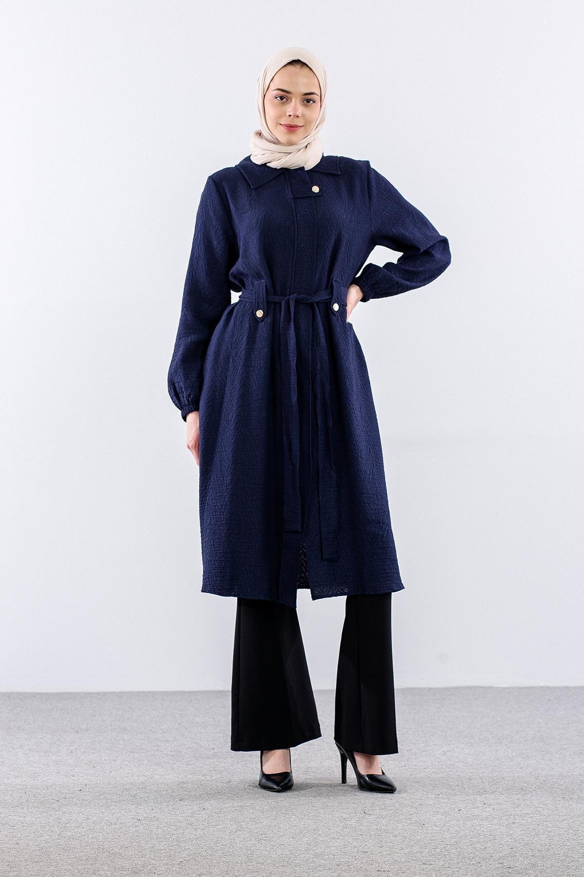 7739 Kap 40-48 Desen Kumas - Lacivert - 2