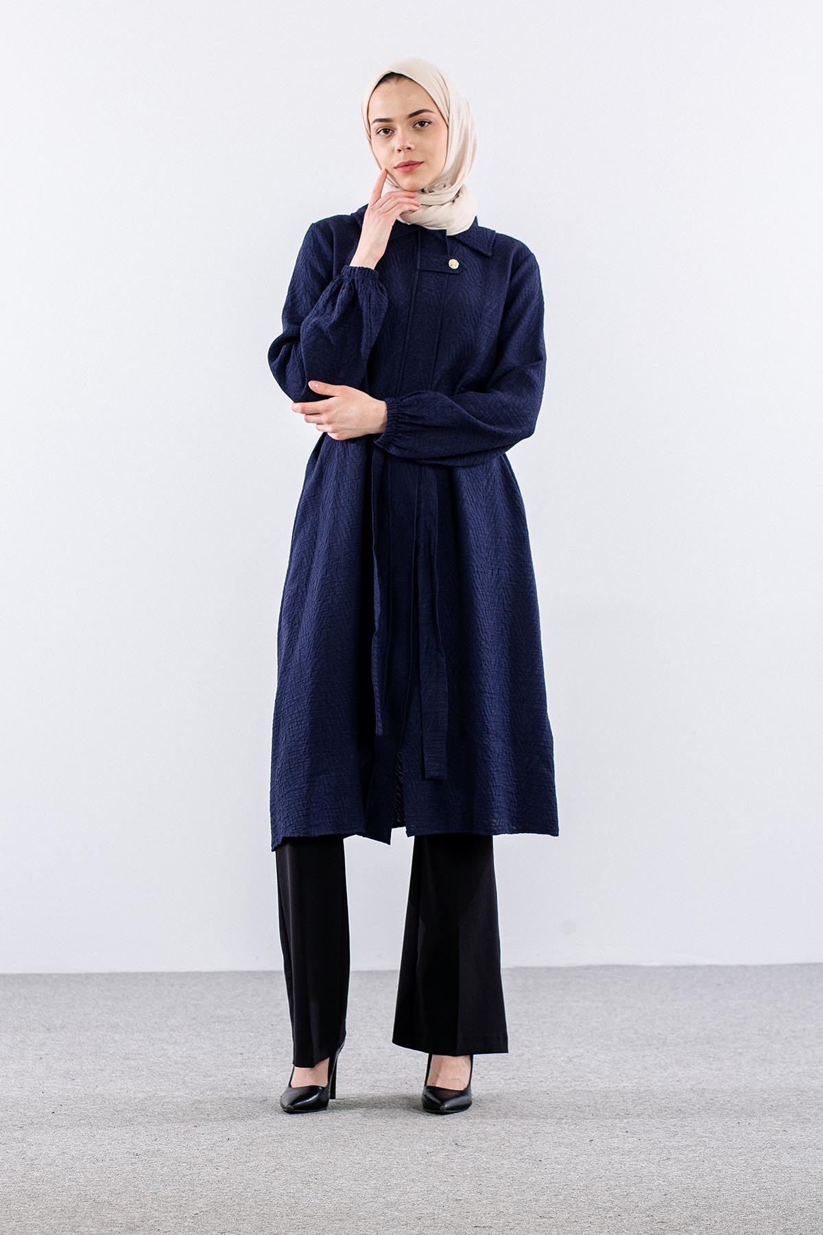 7739 Kap 40-48 Desen Kumas - Lacivert - 3