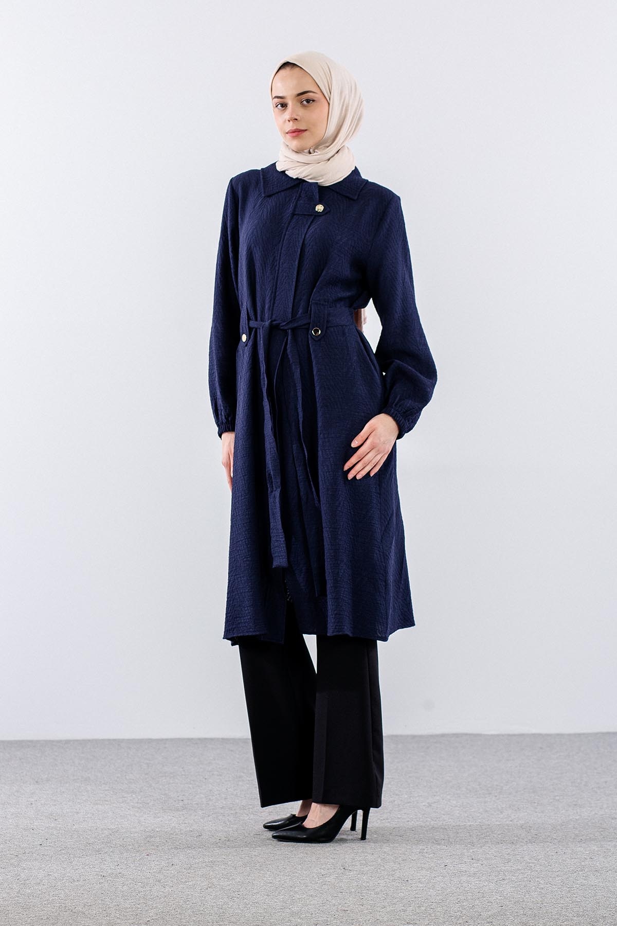 7739 Kap 40-48 Desen Kumas - Lacivert - 4