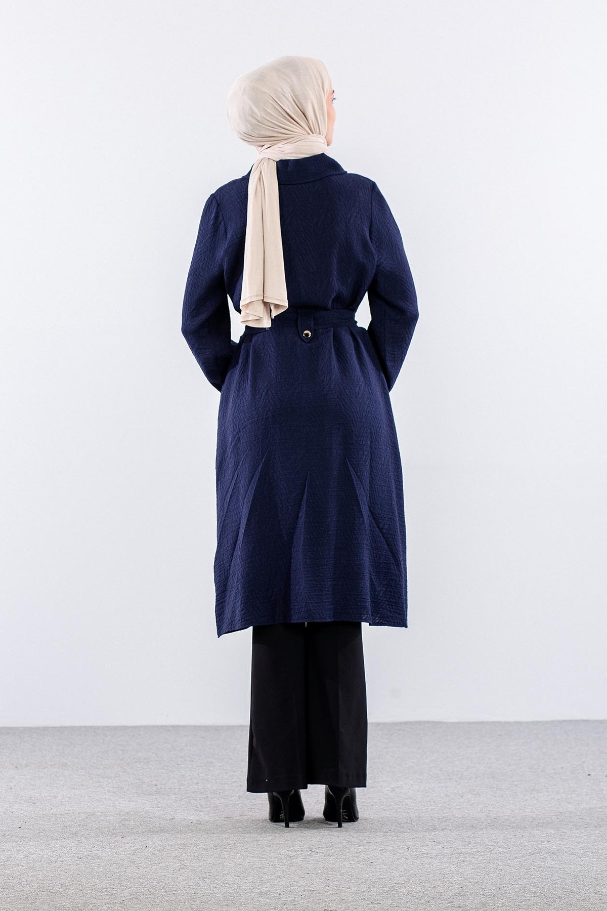 7739 Kap 40-48 Desen Kumas - Lacivert - 5