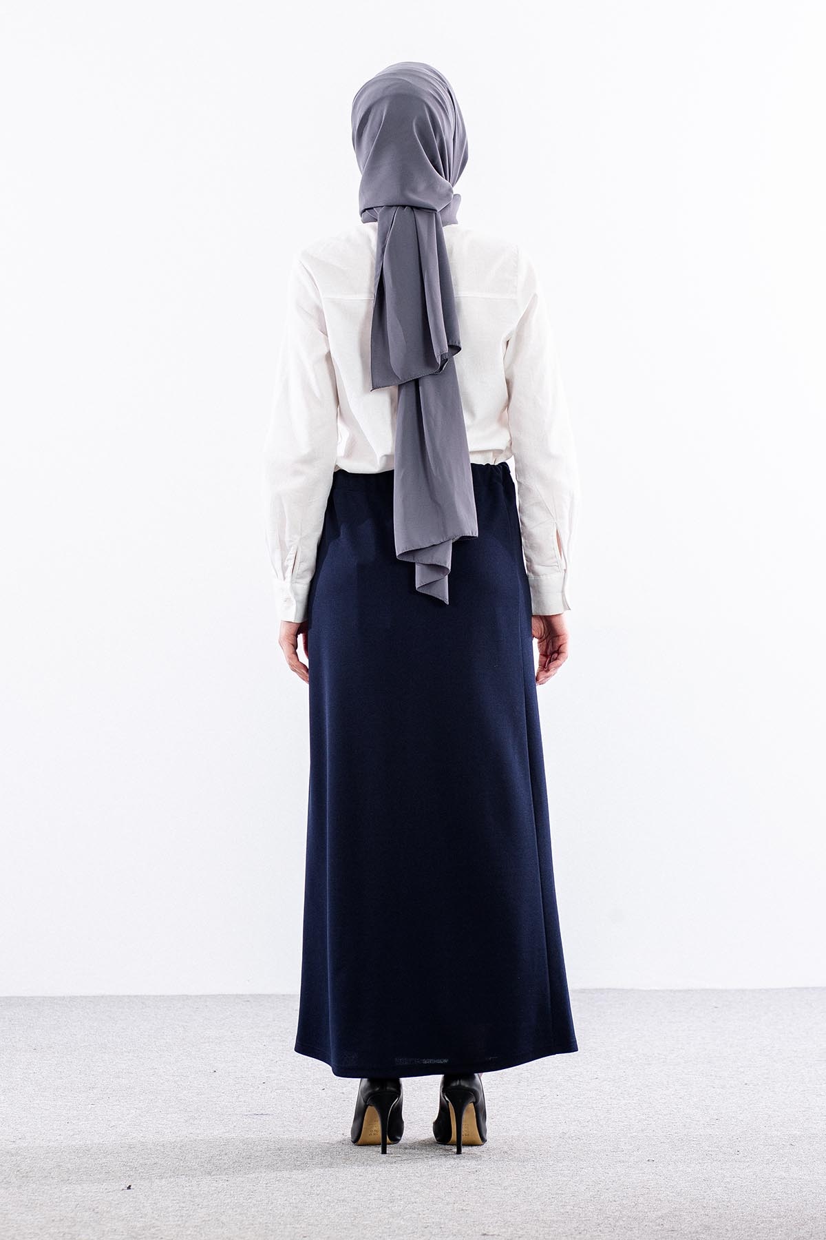 792 Kalem Etek 38-48 Krep Kumas - Lacivert - 4