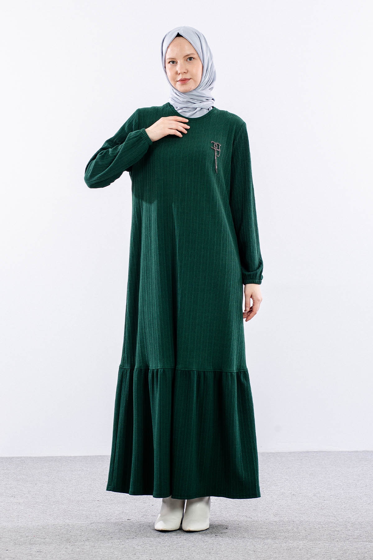 8339 Elbise 3-4-5-6 - Haki - - 2