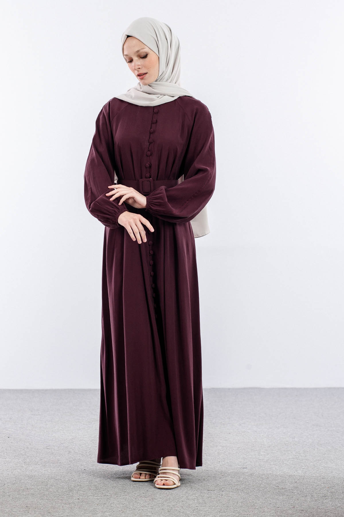 8658 Elbi̇se 38-44 Biritli Model - Bordo - 1