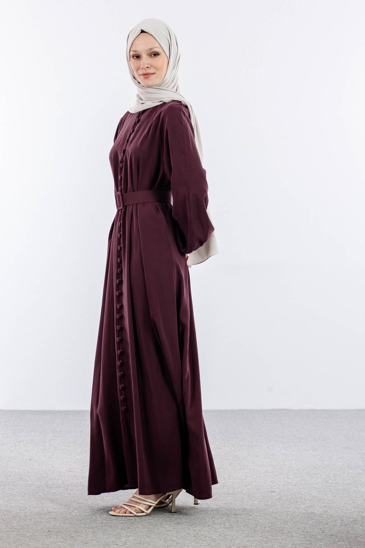 8658 Elbi̇se 38-44 Biritli Model - Bordo - 2
