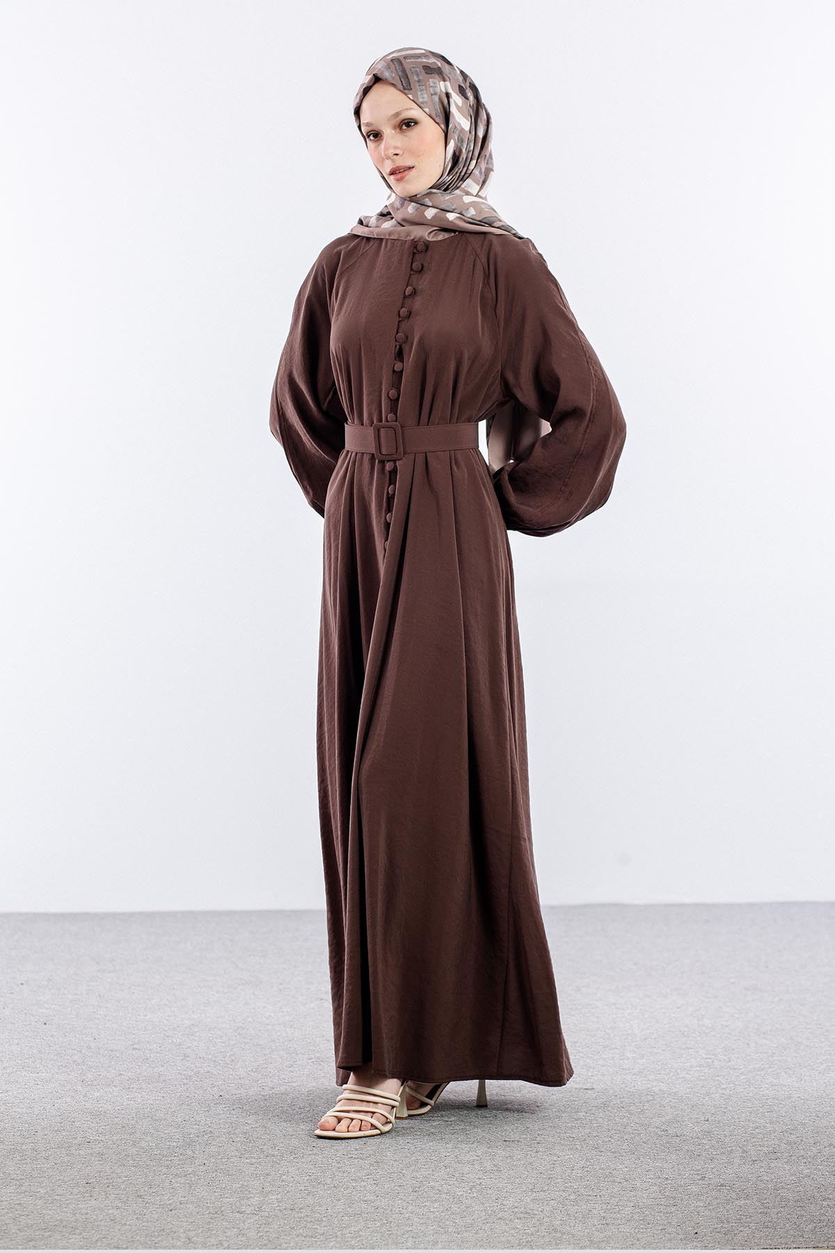 8658 Elbi̇se 38-44 Biritli Model - Kahve - 1