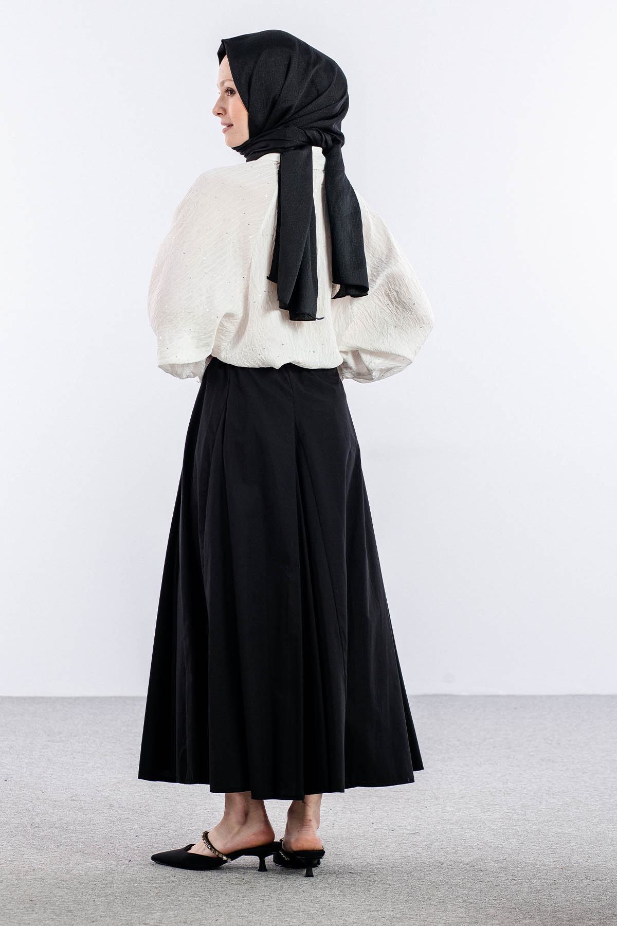 9569-00 Poplin Etek 38-38-40-40 - Siyah - 4
