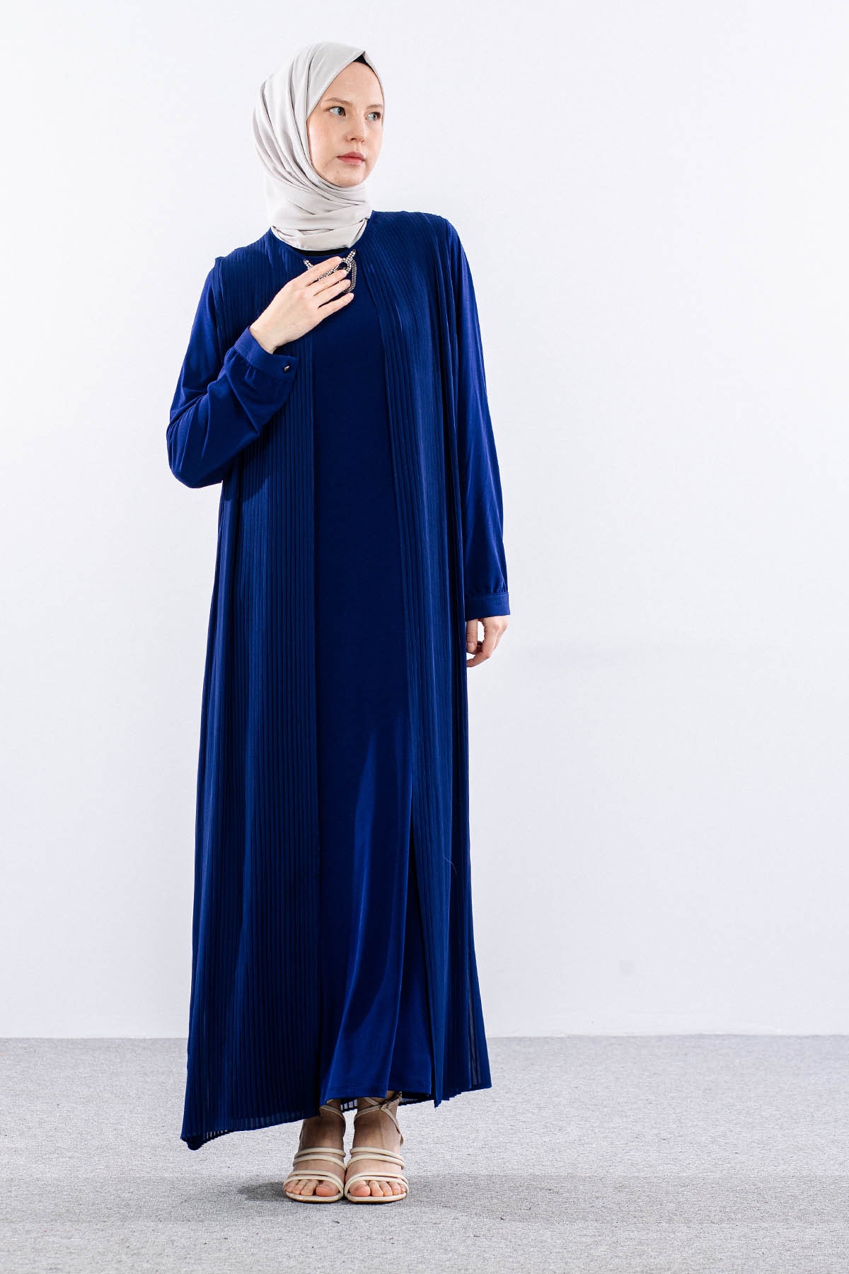 9944 Elbise 4-5-6-7 Pliseli - Sax - 1