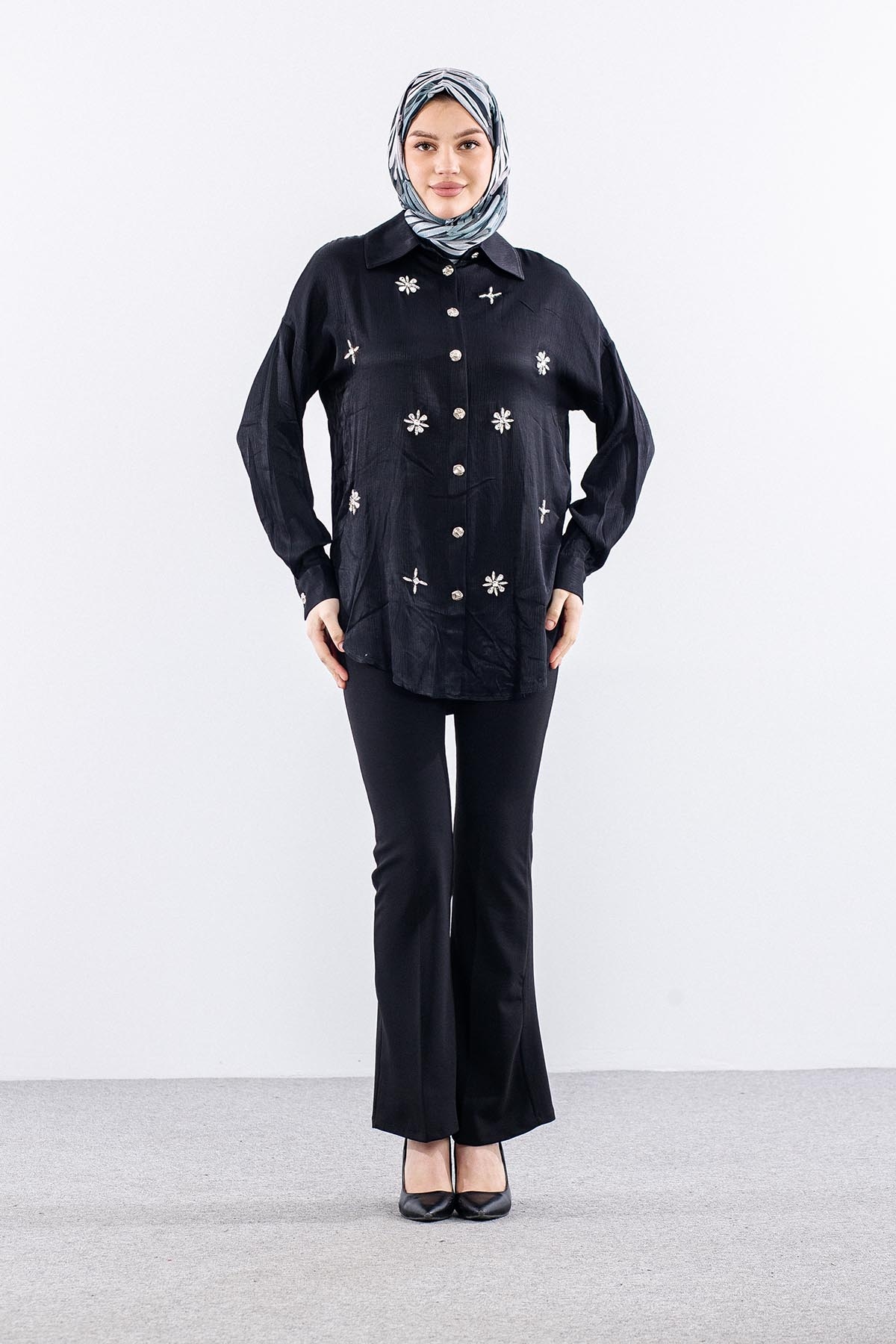 A4810 Tunik 1-1-2-2 Tasli - Siyah - 1