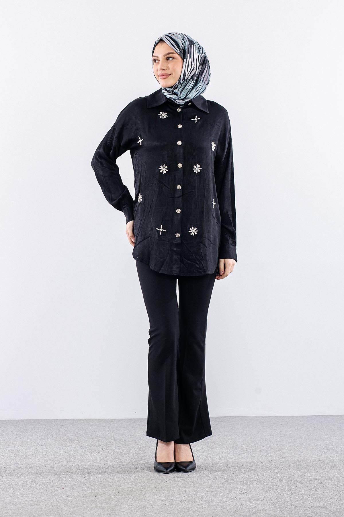 A4810 Tunik 1-1-2-2 Tasli - Siyah - 2