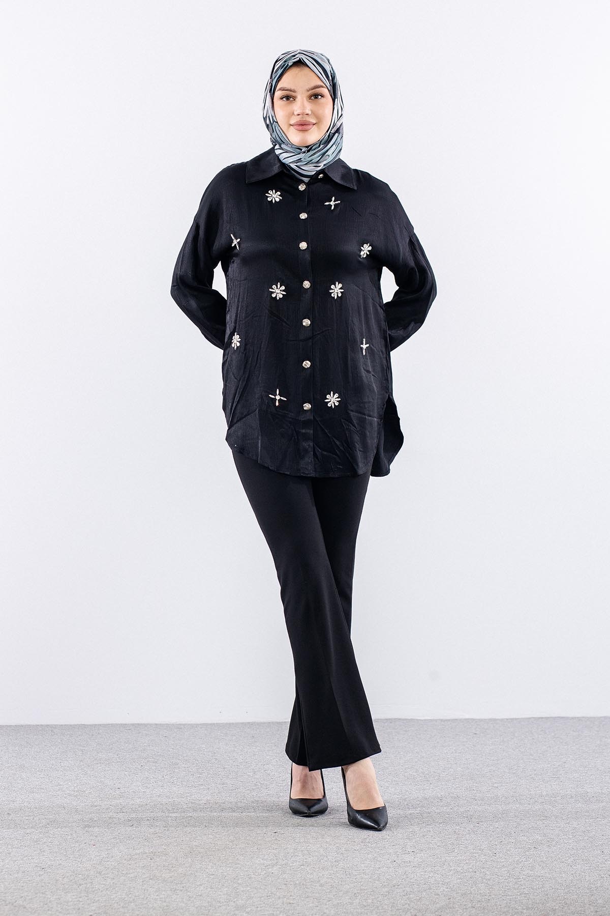 A4810 Tunik 1-1-2-2 Tasli - Siyah - 3