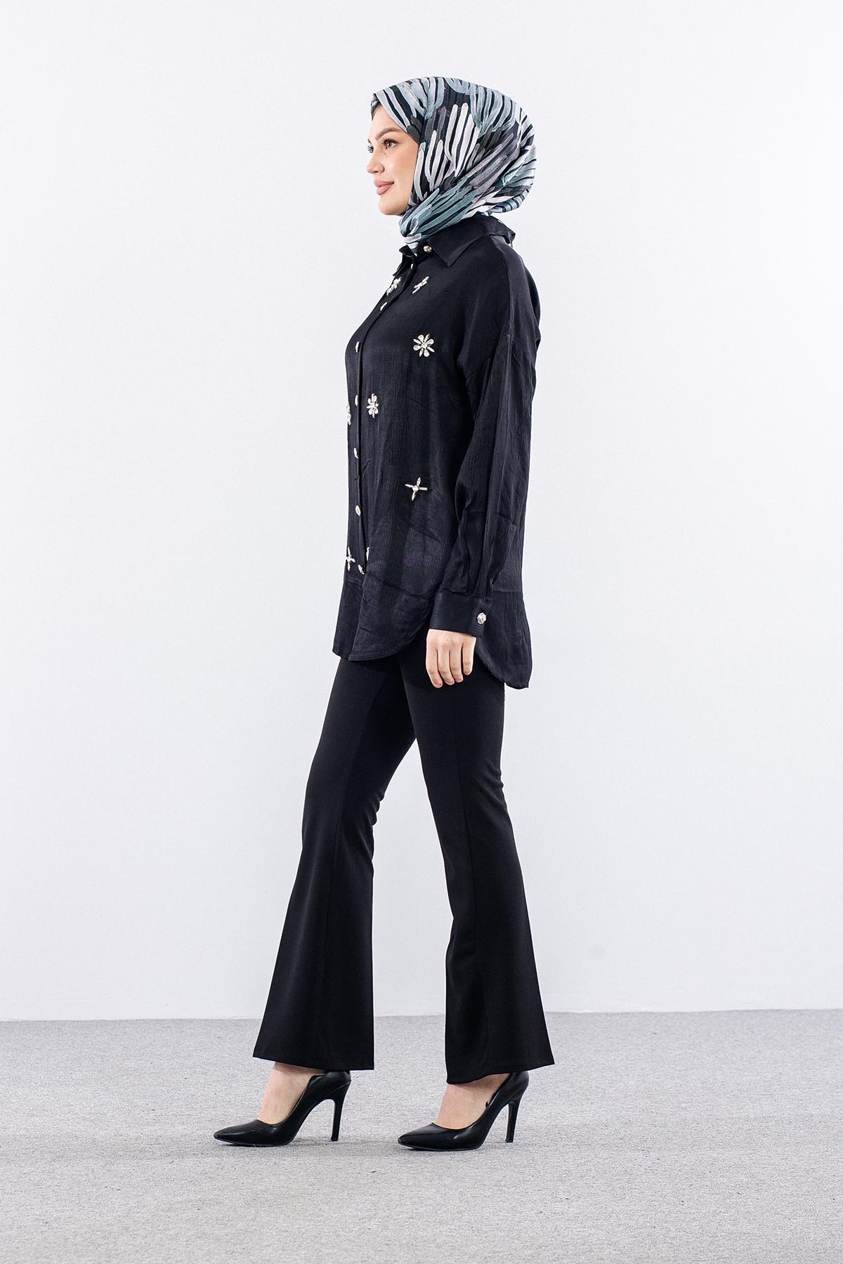 A4810 Tunik 1-1-2-2 Tasli - Siyah - 4