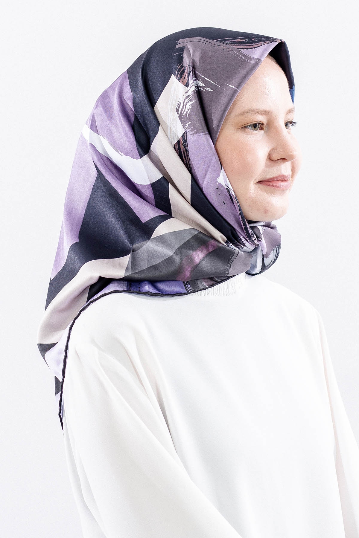 Dg14819 Polyester Eşarp Cizgi - Haki - 2