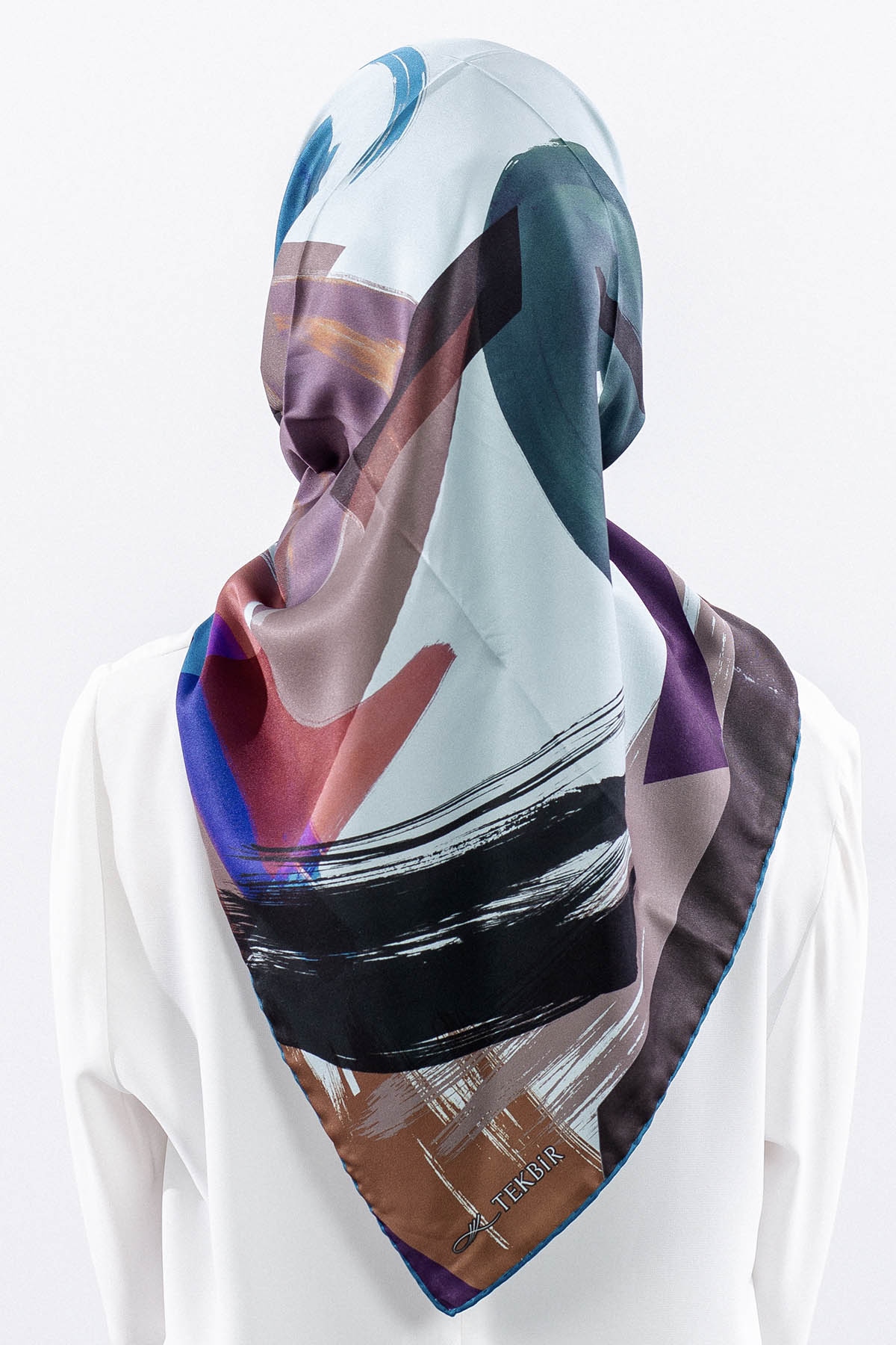 Dg14819 Polyester Eşarp Cizgi - Petrol - 4