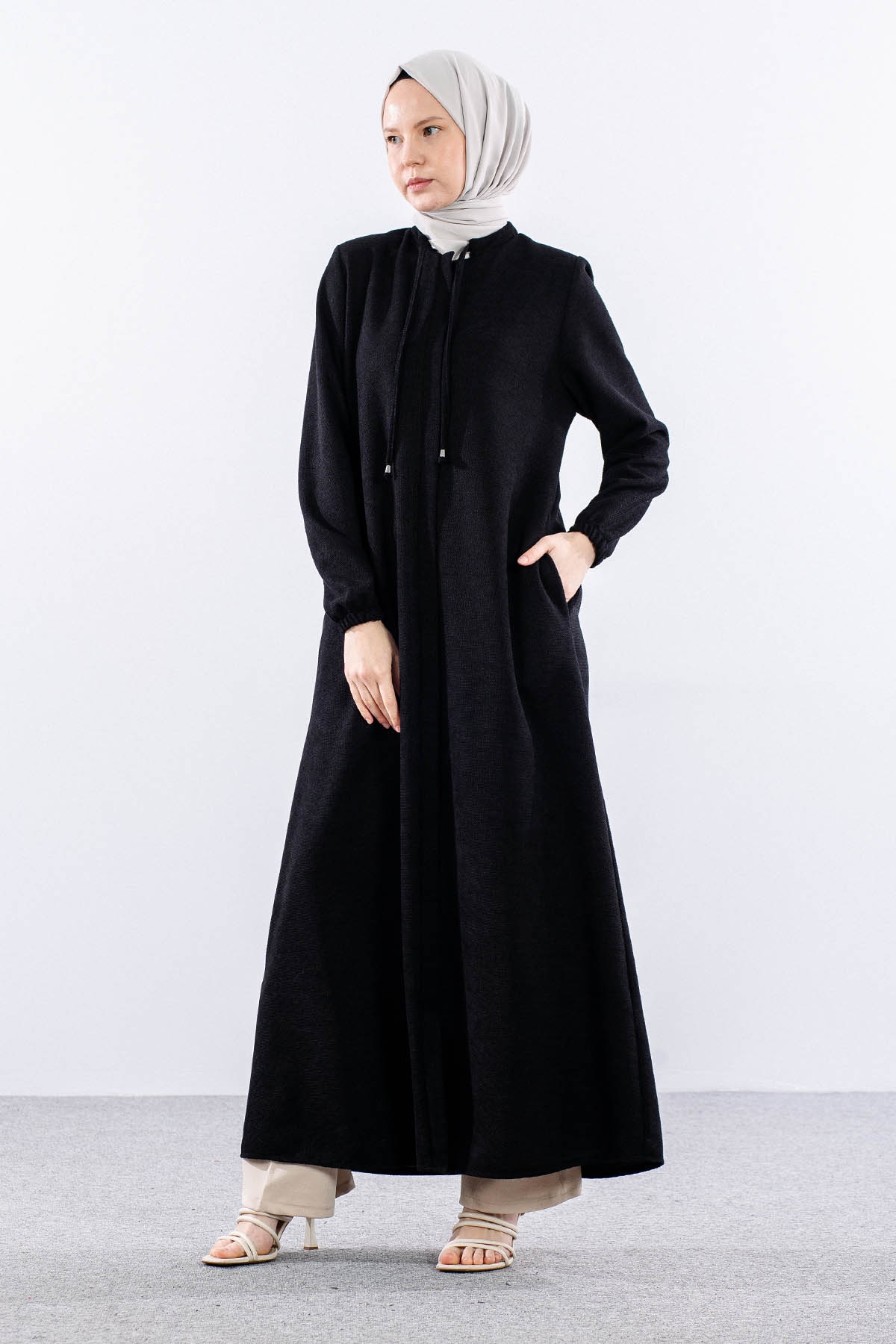 K2241 Ferace 42-52 şönil - Siyah - 1