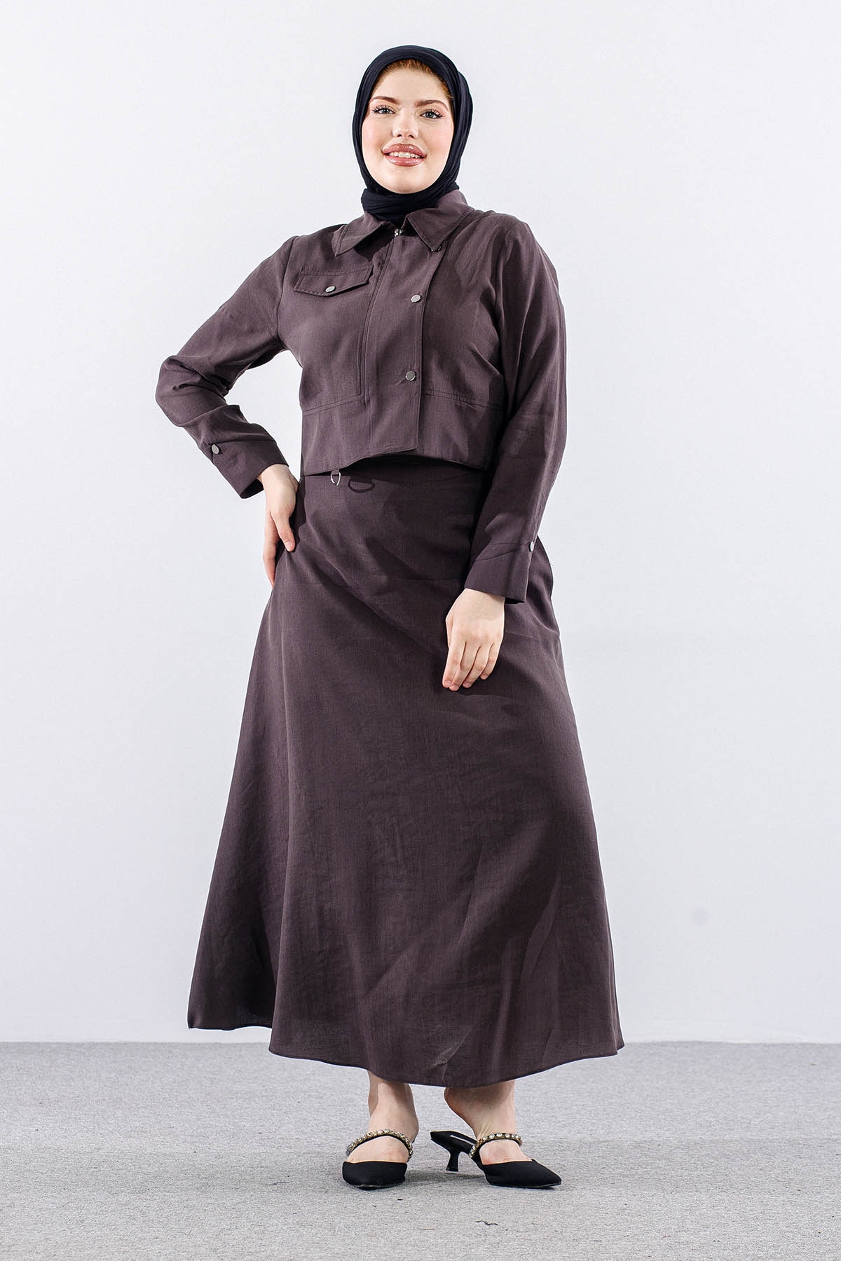 M7729 E.takim 40-48 çitçit Detay - Kahve - 2