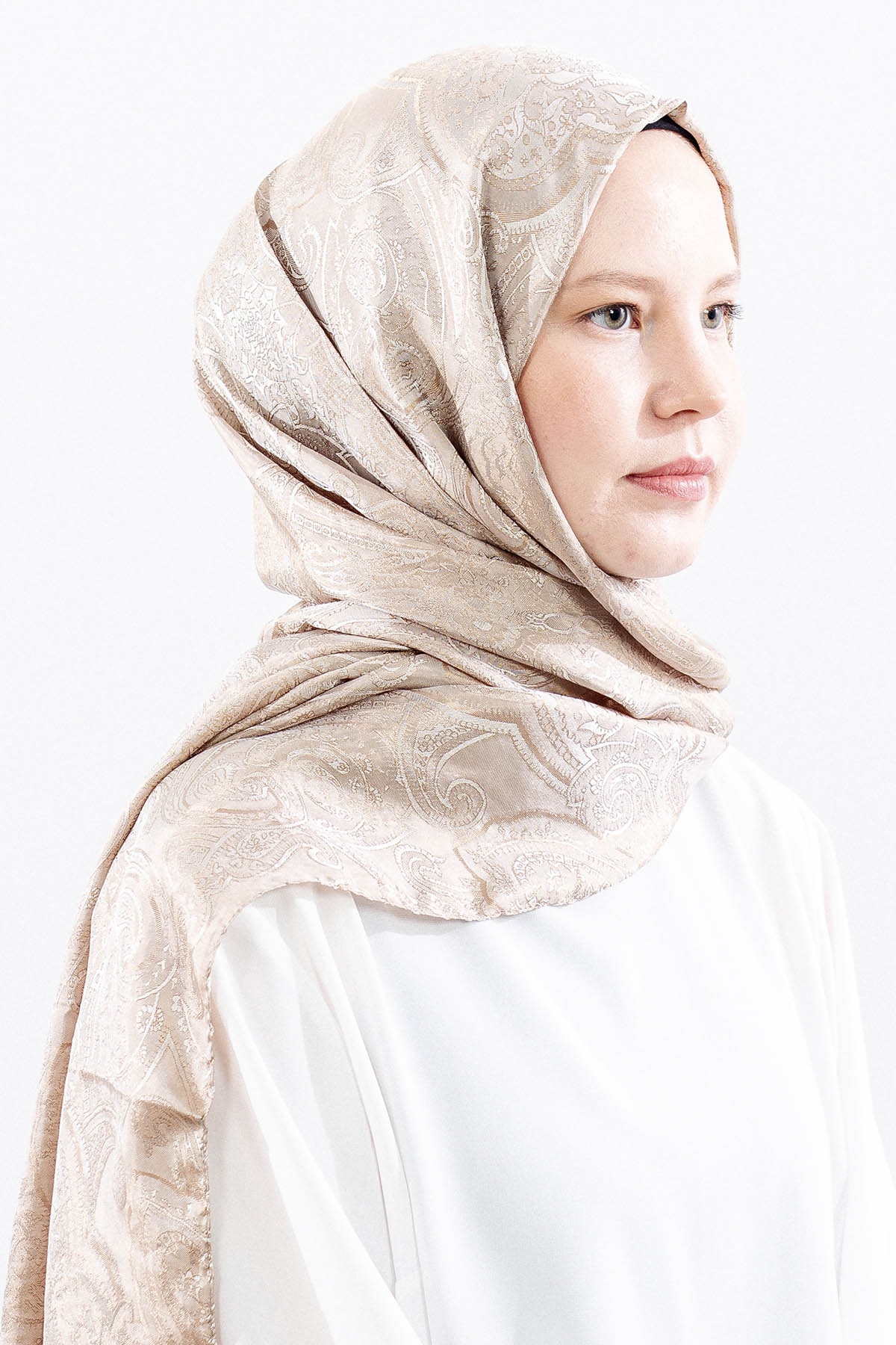 Mismara Morocco şal Varakli - Bej - 2