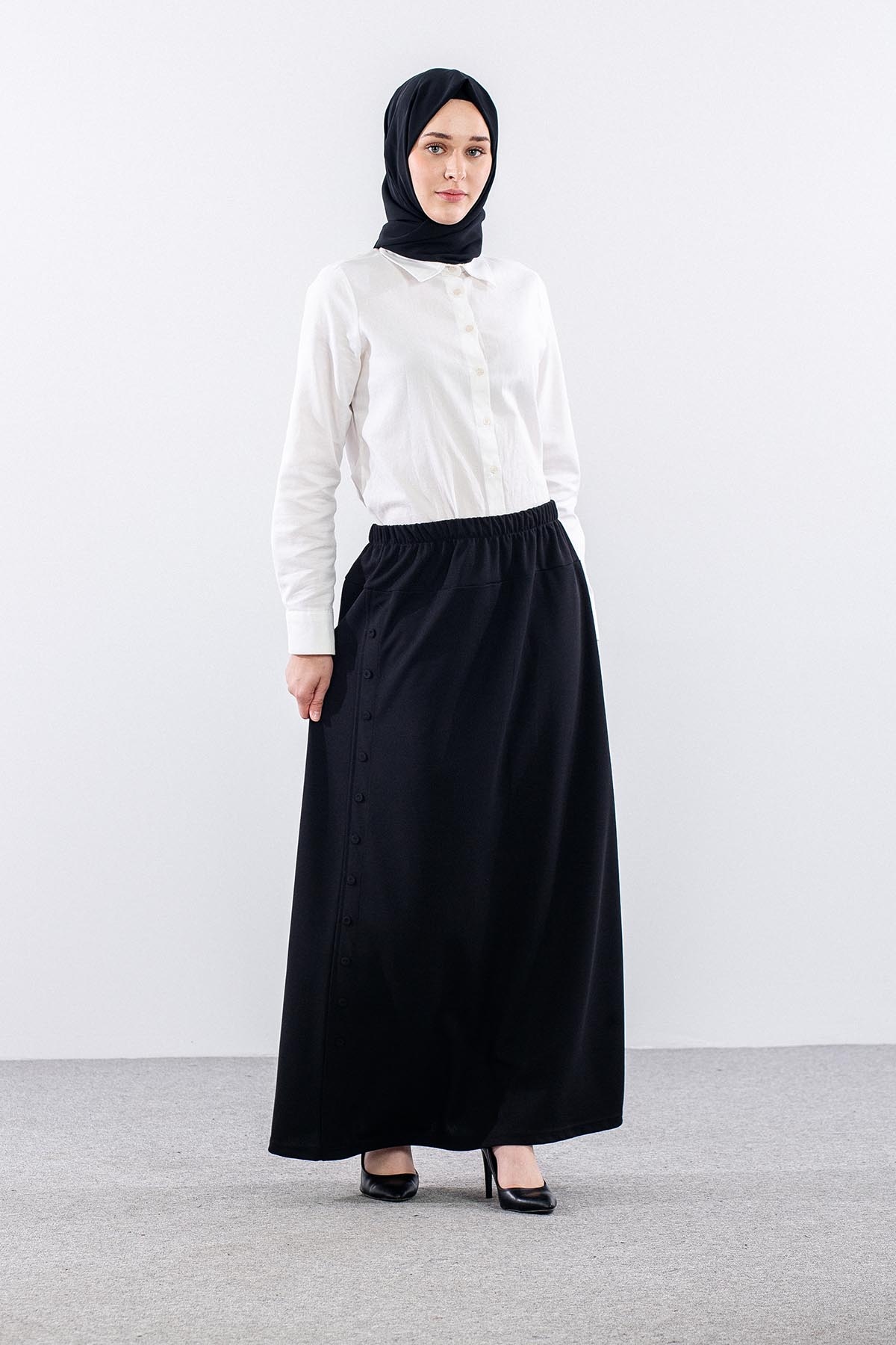 N8148 Etek 3-4-5-6-7-8 Yani Dugme - Siyah - 2